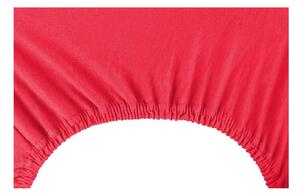 Červené elastické prostěradlo DecoKing Nephrite Red, 220/240 x 220 cm