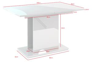 Jídelní stůl Tonfir (světle šedá + lesk bílý) (pro 6 až 8 osob). 1055260
