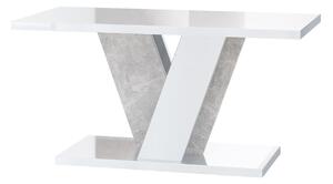 Konferenční stolek Venag (lesk bílý + kámen). 1055266