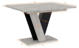 Jídelní stůl Venag (světle šedá + černá) (pro 4 až 6 osob). 1055269