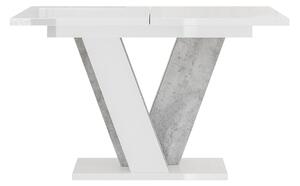Jídelní stůl Venag (lesk bílý + kámen) (pro 4 až 6 osob). 1055271
