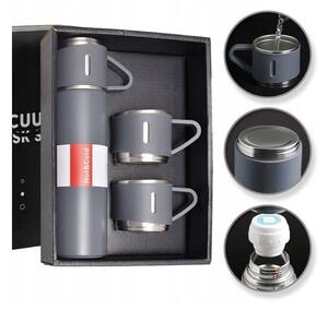 Termosada se 3 hrnky, dárkově balená, 500 ml, šedá barva