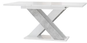 Jídelní stůl Xalin (lesk bílý + kámen) (pro 4 až 6 osob). 1055284