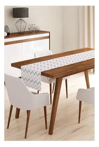 Běhoun na stůl z mikrovlákna Minimalist Cushion Covers Pinky Grey Stripes, 45 x 140 cm