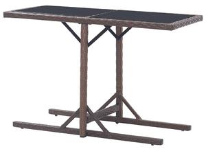 Zahradní stůl Avallon - polyratan a masivní akáciové dřevo | hnědý