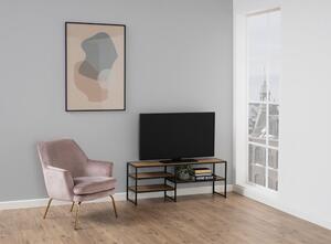 Černý TV stolek v dekoru dubu 120x46 cm Seaford - Actona