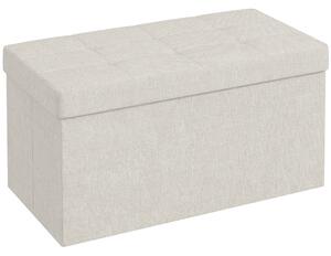HOMCOM Úložná lavice, 76 x 38 x 38 cm, 84L, skládací, na konci postele, podnožka, s víkem, do předsíně a obývacího pokoje, s potahem z jemného lnu | A