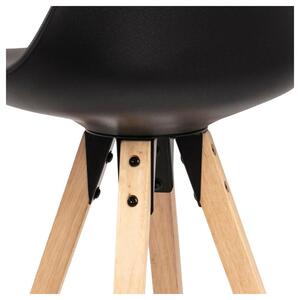 Černá barová židle s podnožím z kaučukového dřeva Actona Dima