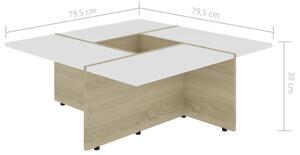 Konferenční stolek Chadron - 79,5 x 79,5 x 30 cm | bílý a dub sonoma
