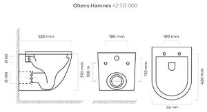 Set záchodová mísa Oltens Hamnes 42513000, záchodové prkénko Oltens Hamnes 45110000