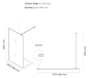 Oltens Vida sprchová zástěna 140 cm chrom lesk/průhledné sklo 22005100