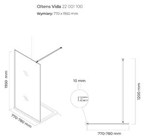 Oltens Vida sprchová zástěna 80 cm chrom lesk/průhledné sklo 22001100