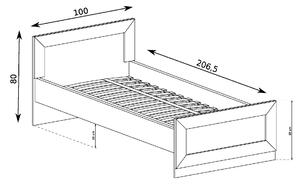 Jednolůžková postel 90 cm Titanus 21 (dub lefkas). 1055530