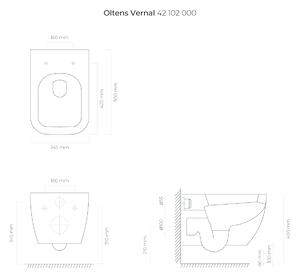 Oltens Vernal záchodová mísa závěsná bílá 42102000