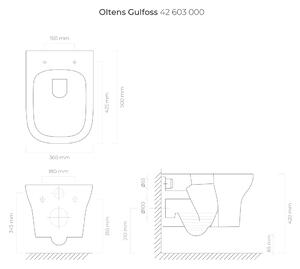 Oltens Gulfoss záchodová mísa závěsná bílá 42603000