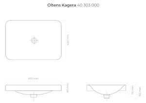 Oltens Kagera umyvadlo 60x42 cm obdélníkový na pult bílá 40303000