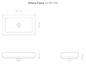 Oltens Fossa umyvadlo 55x34 cm obdélníkový bílá 40301000