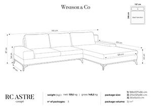 Lahvově zelená rozkládací rohová pohovka se sametovým potahem Windsor & Co Sofas Astre, pravý roh
