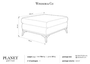 Světle šedý puf Windsor & Co Sofas Planet