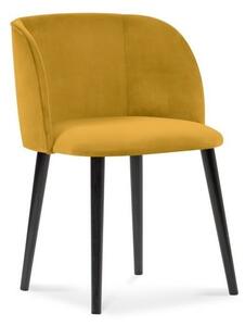 Žlutá jídelní židle se sametovým potahem Windsor & Co Sofas Aurora