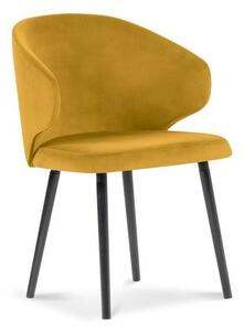 Žlutá jídelní židle se sametovým potahem Windsor & Co Sofas Nemesis