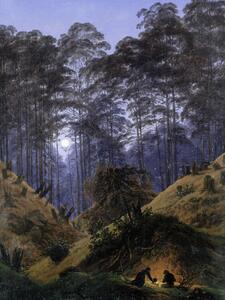 Obrazová reprodukce The Forest under Moonlight (Vintage Fantasy Landscape) - Casper David Friedrich