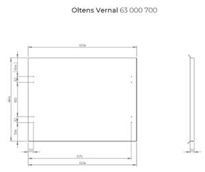Oltens Vernal deska na skříňku 60.4x46.4 cm šedá 63000700