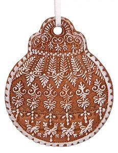 Hnědá vánoční ozdoba ve stylu perníčku Met Glazuur III – 8x2x10 cm