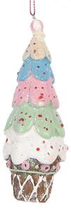 Barevná vánoční ozdoba stromeček / dortík Niom – 5x13 cm