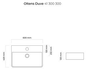Oltens Duve umyvadlo 60x42 cm obdélníkový klasický-na pult černá 41300300