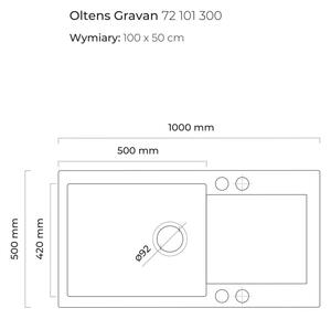 Oltens Gravan granitový dřez 100x50 cm černá 72101300