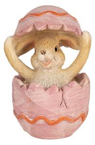 Figurka štastného zajíčka v růžovém vajíčku – 8 cm