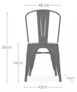Jídelní židle Loft kovová černá se sedákem GRAPHITE - průmyslový design, robustní jídelní židle