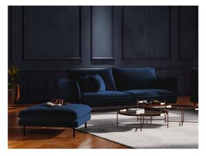 Modrá sametová podnožka Cosmopolitan Design Vienna, 100 x 80 cm