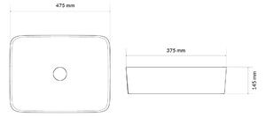 Actima Forka umyvadlo 47.5x37.5 cm obdélníkový bílá CEAC.3401.475.WH