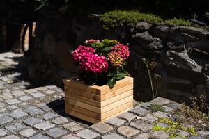 Vingo Dřevěný květináč s plastovou vložkou, 44 x 44 cm