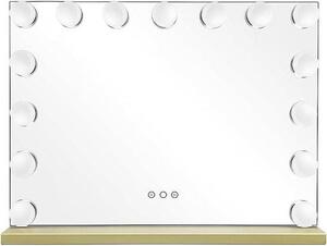 Kosmetické zrcadlo – Zrcadlo s osvětlením – Perfektní osvětlení – Stmívatelné osvětlení – 58x46 cm – Zlatá barva
