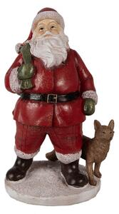 Figurka Santa Clause s pytlem dárků a lištičkou – 16x14x26 cm