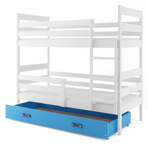 Patrová postel 80 x 160 cm Eril B (bílá + modrá) (s rošty, matracemi a úl. prostorem). 1056542