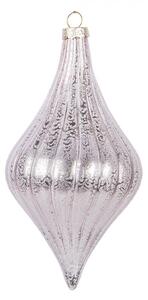Růžová skleněná vánoční ozdoba Rensjul IV – 8x15 cm