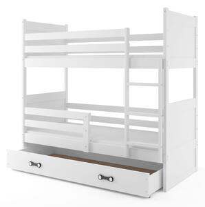 Patrová postel 80 x 160 cm Ronnie B (bílá + bílá) (s rošty, matracemi a úl. prostorem). 1056585