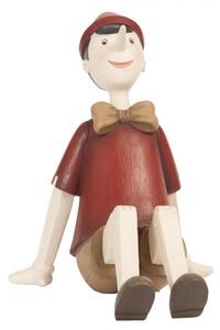 Figurka sedící Pinocchio s červeným tričkem – 15x11x14 cm