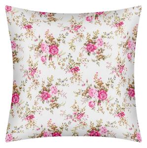 Bellatex Polštářek DITA 45x45 cm Růže Růžová,Bílá