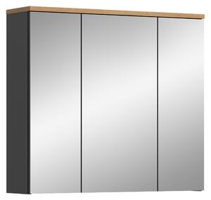 Zrcadlová skříňka do koupelny, barva: bazaltově šedá. Možnost provedení z buku. Rozměry: cca 80 x 73 x 21 cm