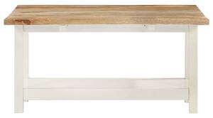 Rozkládací konferenční stolek bílý 90x(45–90)x45 cm mangovník