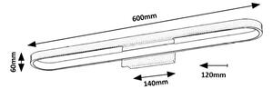 RABALUX 75056 Odran nástěnné svítidlo nad zrcadlo š600mm LED 18W/1800/1350lm 4000K IP44 zlatá, bílá