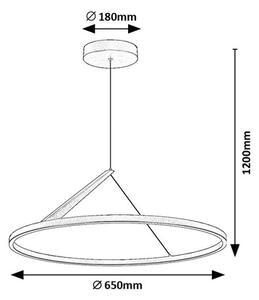 RABALUX 72352 Renara závěsné svítidlo D650mm LED 40W/4800/1850lm 3000K černá, zlatá, bílá