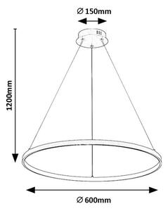 RABALUX 72347 Beliza závěsné svítidlo D600mm LED 55W/5500/4100lm 3000K zlatá, bílá