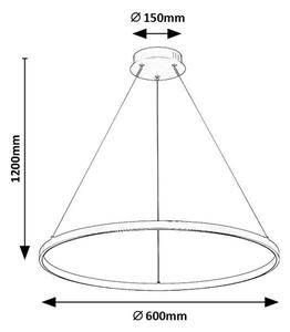 RABALUX 72344 Beliza závěsné svítidlo D600mm LED 55W/5500/4100lm 3000K černá, bílá