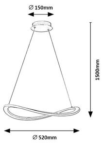RABALUX 72281 Kallira závěsné svítidlo D520mm LED 40W/6300/2100lm 3000K zlatá, bílá